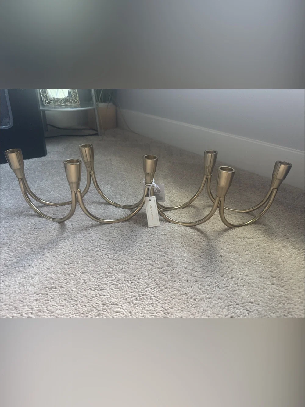 Gold 5-Arm Curved Candle Holder